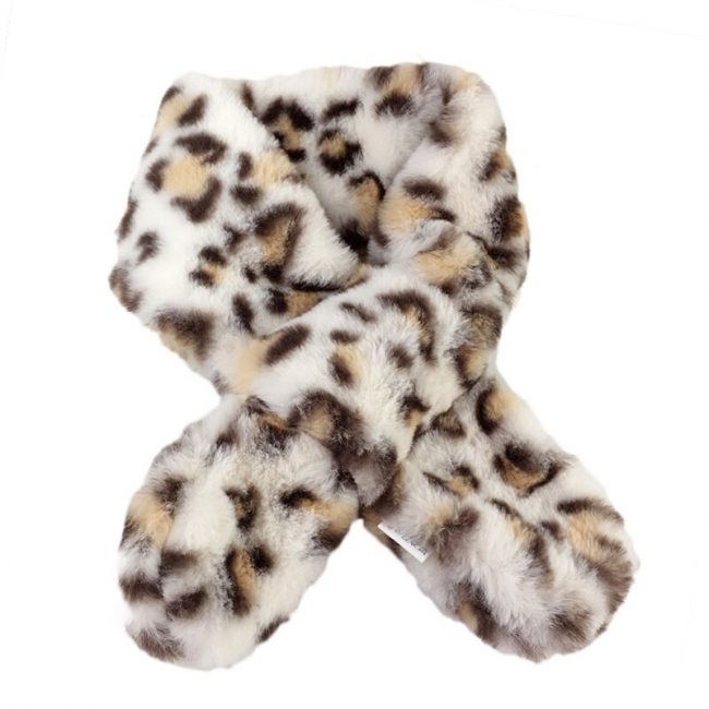 Baby sjaal met luipaard print creme