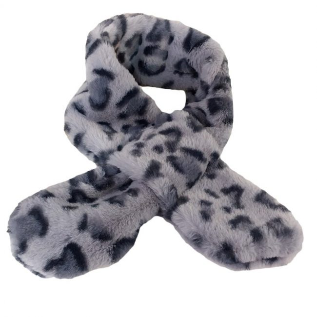Baby sjaal met luipaard print grijs