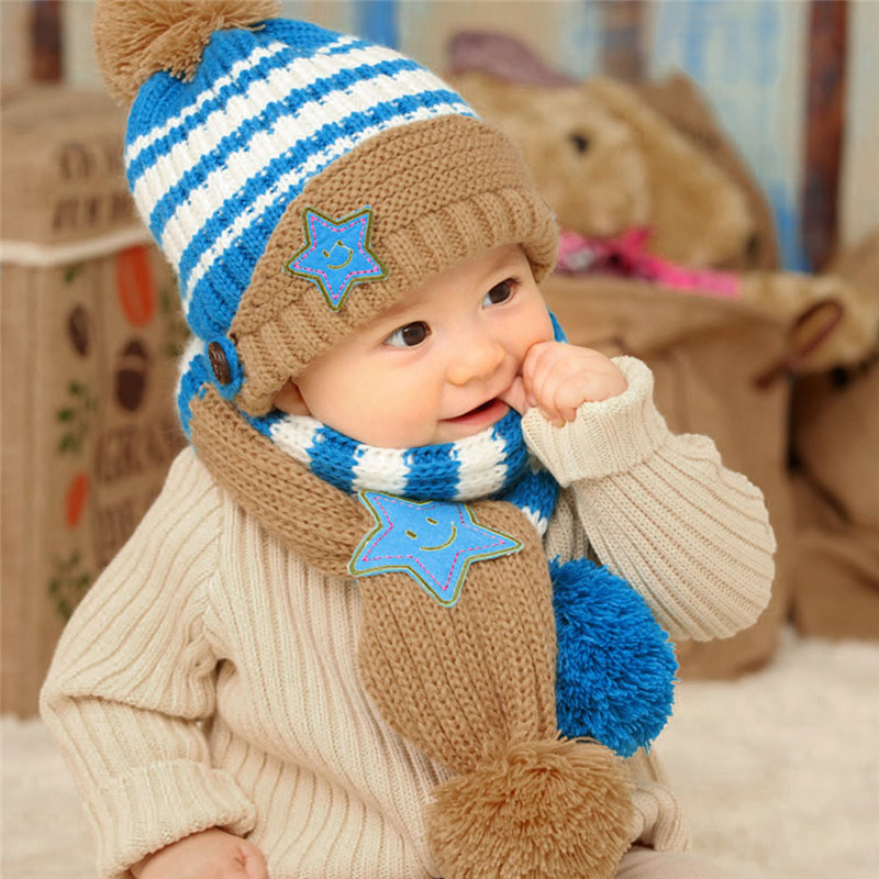 Muf erosie Ondoorzichtig Muts en sjaal dreumes en peuter | blauw en beige | 1-5 jaar - Busy Baby