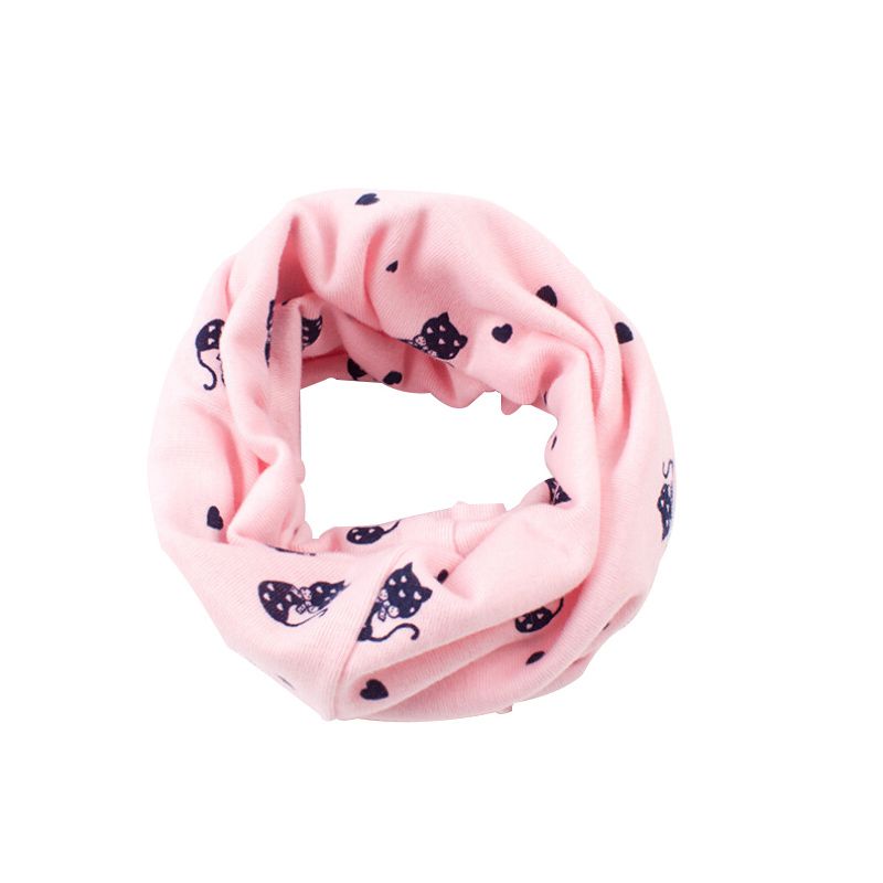 zachte sjaal peuter katoen roze met poezen